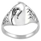 Journee Collection Women's Tressa Collection Swan Ring In Sterling Silver -