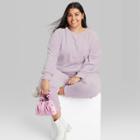 Women's Plus Size Velour Pullover Sweatshirt - Wild Fable Purple