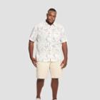 Van Heusen Men's Big & Tall Printed Classic Fit Short Sleeve Camp Shirt - White