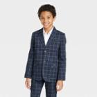 Boys' Checkered Suit Jacket - Cat & Jack Navy Blue