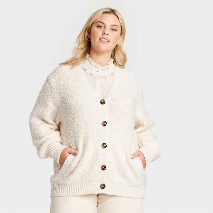 Women's Plus Size Cardigan - Who What Wear Cream