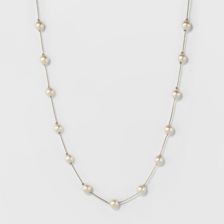 Target Short Faux Pearl Chain Necklace - A New Day