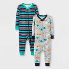 Baby Boys' 2pk Snug Fit Pajama Romper - Cat & Jack Navy