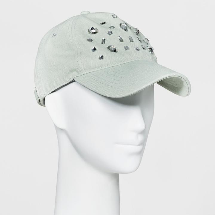 Women's Embellished Denim Baseball Hat - Mossimo Supply Co. Blue