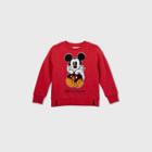 Disney Toddler Boys' Mickey Mouse Chenille Fleece Pullover - Red