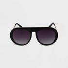 Women's Retro Aviator Sunglasses - A New Day Black