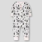 Lamaze Baby Organic Cotton Long Sleeve Long Leg Trees Thermal Romper - Off-white