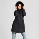 Women's Puffer Jacket With Faux Fur Hood Detail - A New Day Black