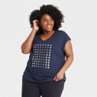 Women's Plus Size Short Sleeve Scoop Neck T-shirt - All In Motion Navy