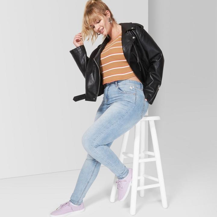 Women's High-rise Skinny Jeans - Wild Fable Washed Blue