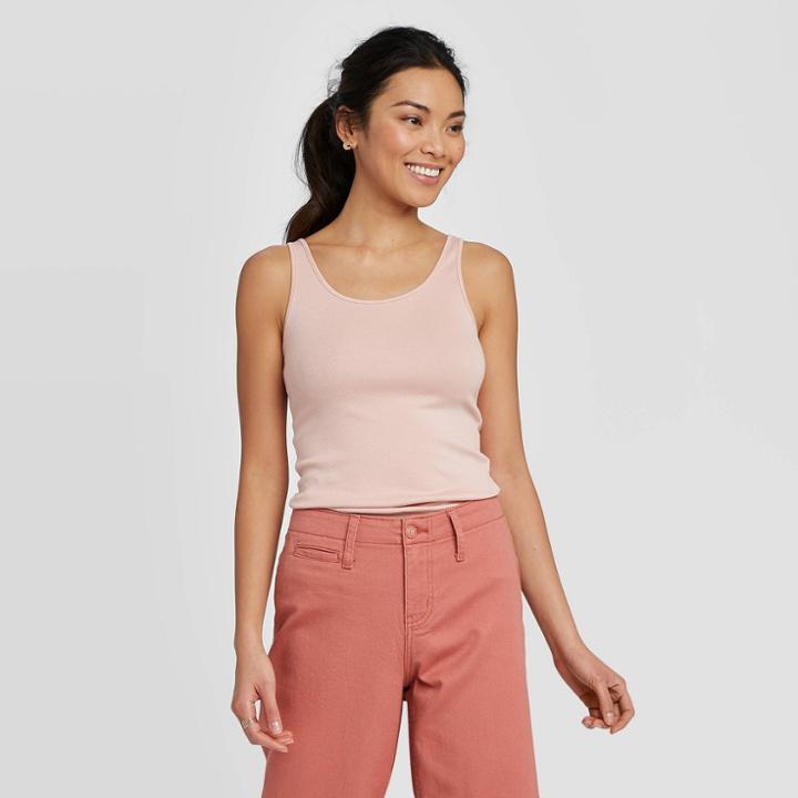 Women's Slim Fit Any Day Tank Top - A New Day Light Pink