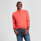 Men's Standard Fit Quarter Zip Long Sleeve Henley Shirt - Goodfellow & Co Cherry Tomato