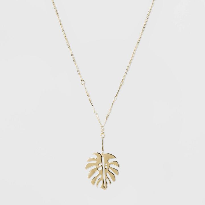 Palm Leaf Short Necklace - A New Day Gold