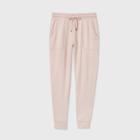 Women's Beautifully Soft Fleece Lounge Jogger Pants - Stars Above Soft Pink