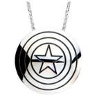 Women's Marvel Captain America Shield Logo Stainless Steel Polished Pendant Necklace (18), Size:
