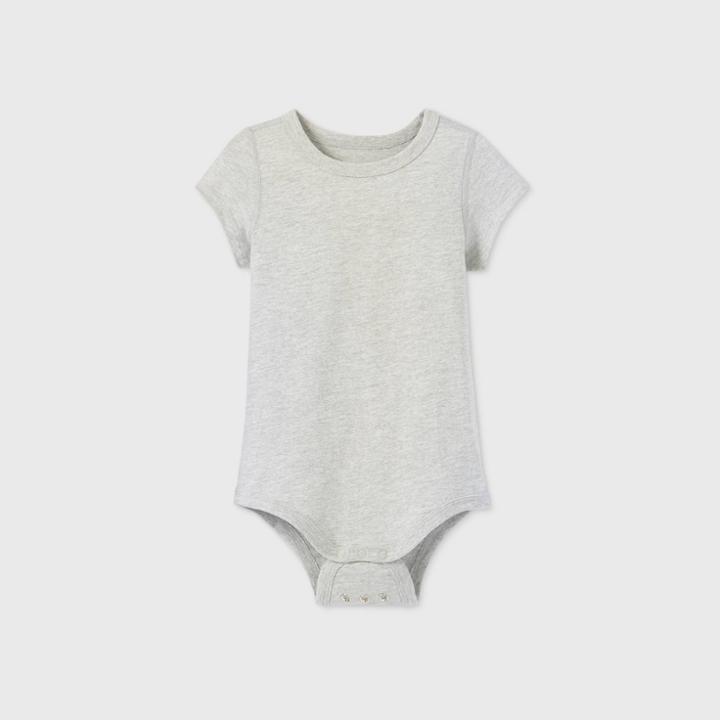 Toddler Girls' Adaptive Short Sleeve Adjustable Bodysuit - Cat & Jack Gray