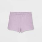 Girls' Fleece Raw Edge Lounge Shorts - Art Class Light Purple