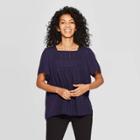 Women's Short Sleeve Square Neck Blouse - Knox Rose Navy (blue)
