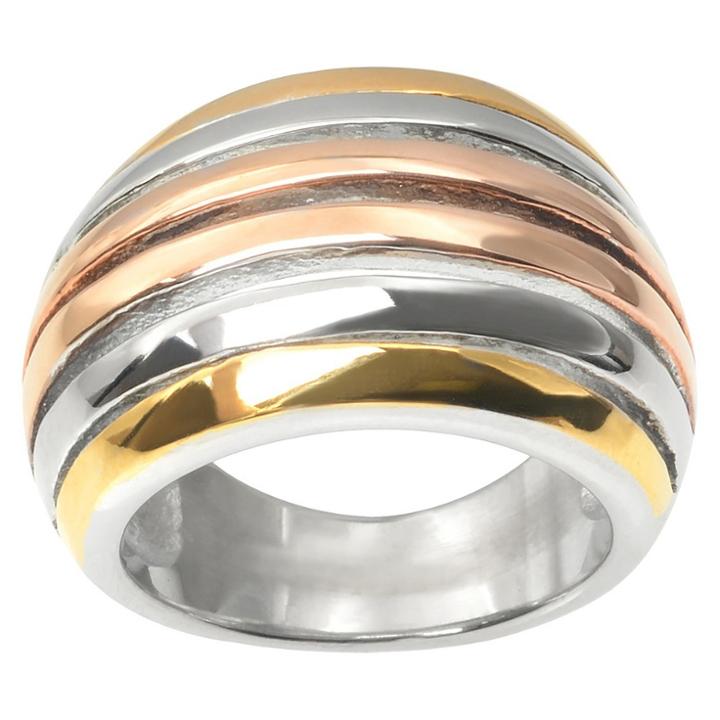 Women's Journee Collection Tri-tone Ring In Stainless Steel - Multicolor (8),