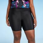 Women's Plus Size 7 Mid-rise Swim Bike Shorts - All In Motion Black