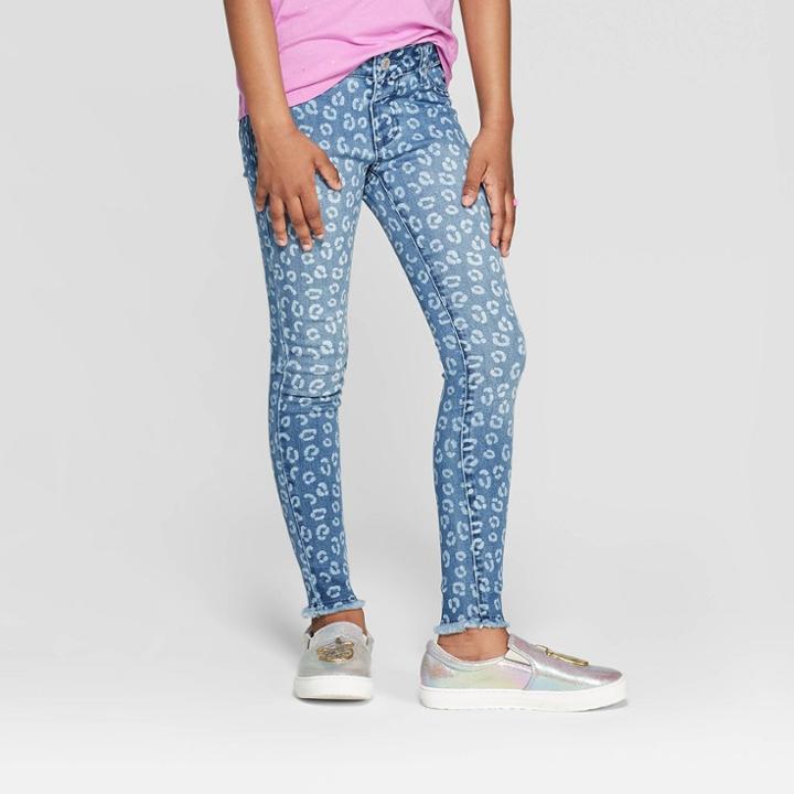 Girls' Animal Print Skinny Jeans - Cat & Jack Medium Wash