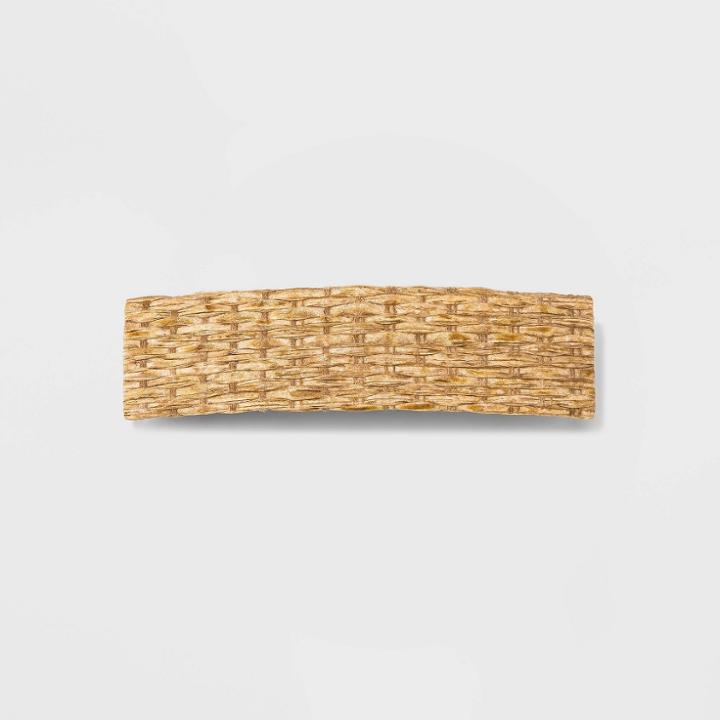 Rectangle Raffia Hair Barrette - A New Day Tan