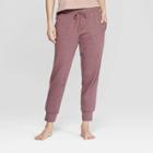 Women's Brushed Fleece Lounge Jogger Pants - Stars Above Burgundy (red)