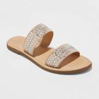 Women's Kersha Embellished Slide Sandals - A New Day Taupe