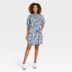 Women's Short Sleeve A-line Dress - Knox Rose Light Blue Floral