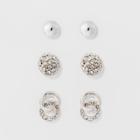 Stud Earring Set 3ct - A New Day Silver, Clear