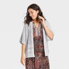 Women's Cardigan - Knox Rose Light Gray Damask