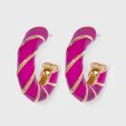 Sugarfix By Baublebar Retro Croissant Huggie Hoop Earrings - Pink