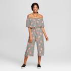 Women's Off The Shoulder Floral Jumpsuit - Le Kate (juniors') Black