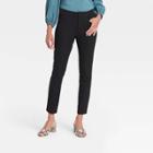 Women's High-rise Zip Front Skinny Ankle Pants - A New Day Black