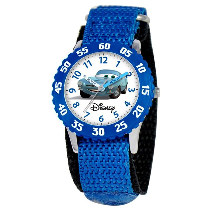 Boys' Disney Cars Stainless Steel Time Teacher With Bezel Watch - Blue