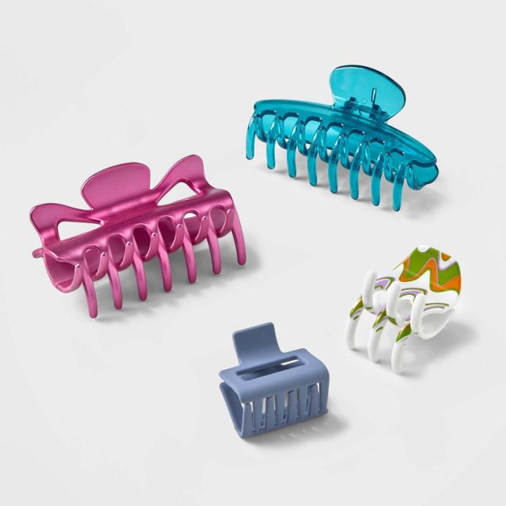 Claw Hair Clip 4pk - Wild Fable Pink