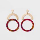 Half Circle And Ring Earrings - A New Day Gold, Women's,