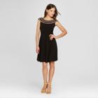 Women's Off The Shoulder Dress With Ric Rac Detail - Melonie T - Black 10,