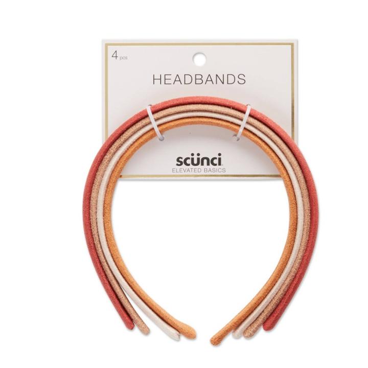 Scunci Basics Headband - Suede/rust/ivory/tan