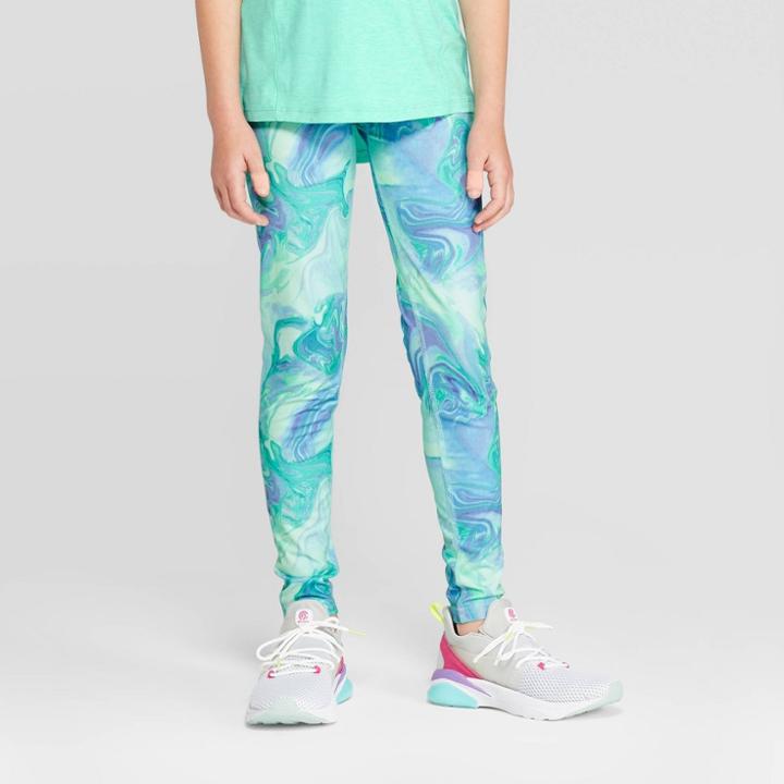 Girls' Marble Print Performance Leggings - C9 Champion Green