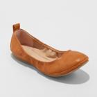 Women's Delaney Wide Width Round Toe Ballet Flats - Universal Thread Cognac (red) 9.5w,