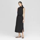 Women's Sleeveless Mock Neck Midi Dress - Prologue Black