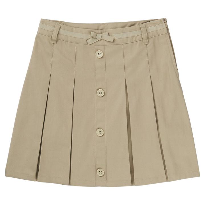 French Toast Girls' Uniform Pleated Scooter - Khaki (green)