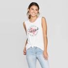 Women's Scoop Neck Deep Texas In My Heart Graphic Tank Top - Awake White