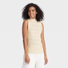 Women's Crochet Halter Neck Sweater Vest - Who What Wear Cream
