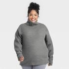 Women's Plus Size Quilted Pullover Sweatshirt - All In Motion Heathered Gray