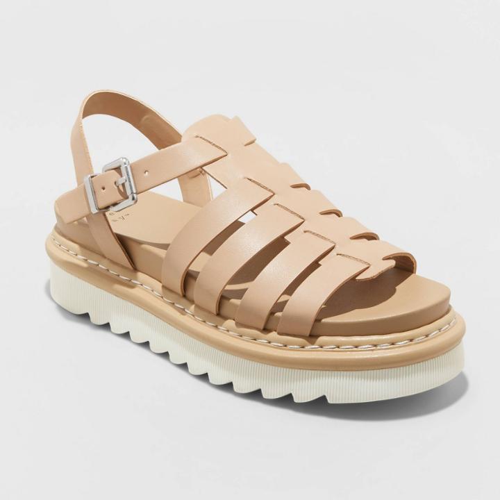 Women's Monroe Platform Sandals - A New Day Tan