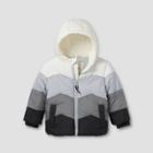 Toddler Colorblock Puffer Jacket - Cat & Jack White/gray