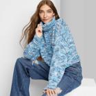 Women's Cropped Turtleneck Pullover Sweater - Wild Fable Blue