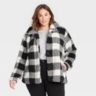 Women's Plus Size Sherpa Jacket - Knox Rose Black